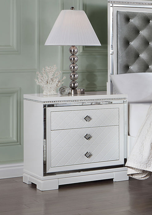 Eleanor Rectangular 2-drawer Nightstand White image