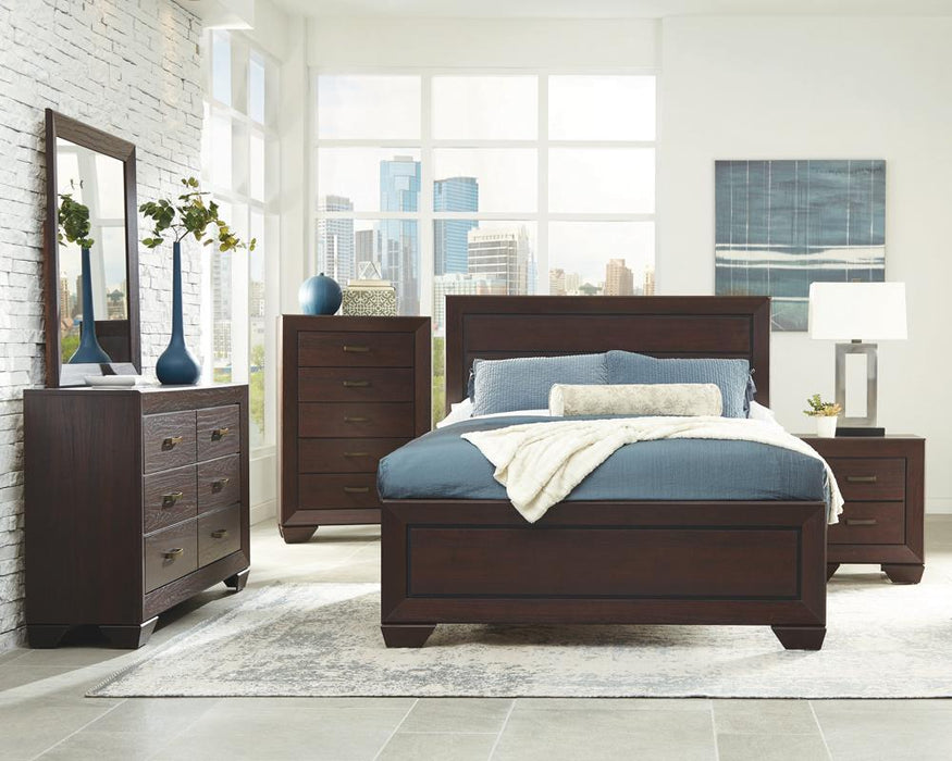 Kauffman Queen Panel Bed Dark Cocoa