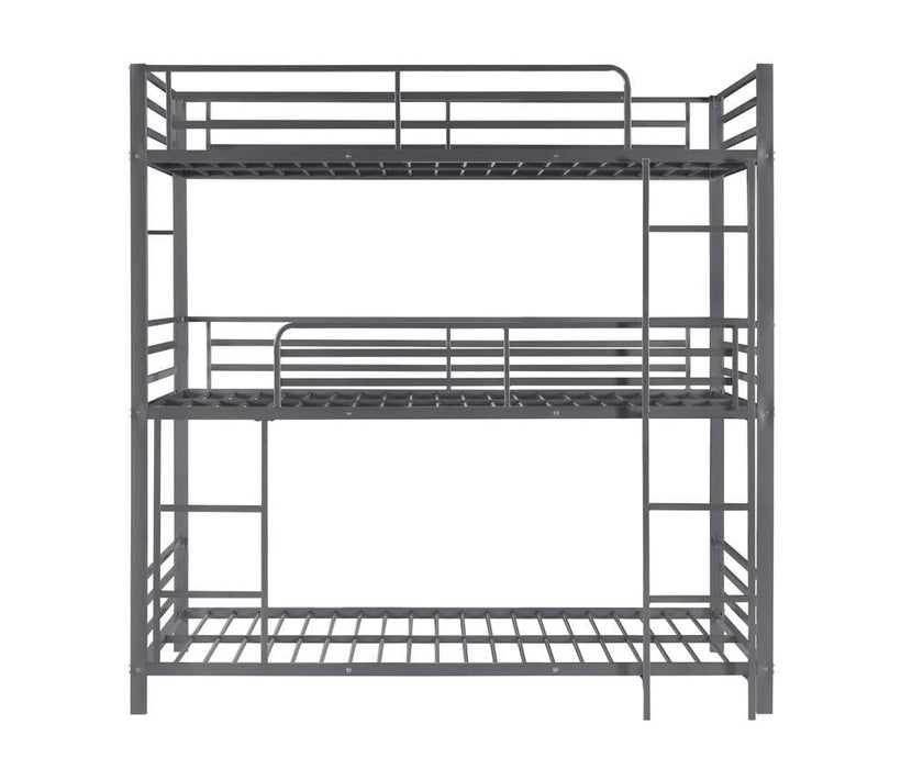 Maynard Metal Triple Twin Bunk Bed Gunmetal