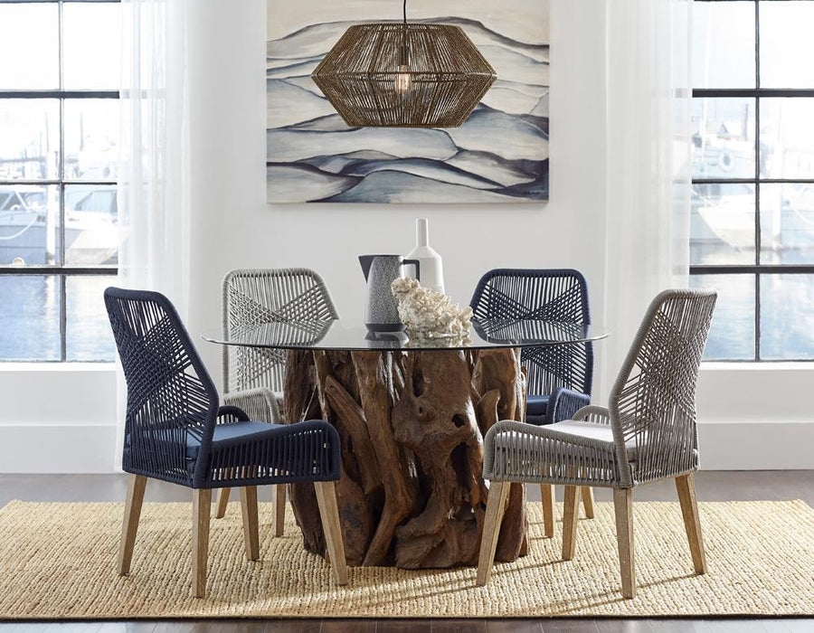 Nakia Woven Rope Dining Chairs Dark Navy (Set of 2)