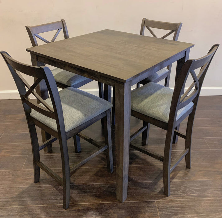 Tahoe - Grey - Pub Table + 4 Chairs